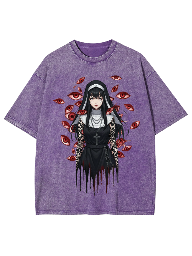 Multi-Eyed Nun Washed Tshirt