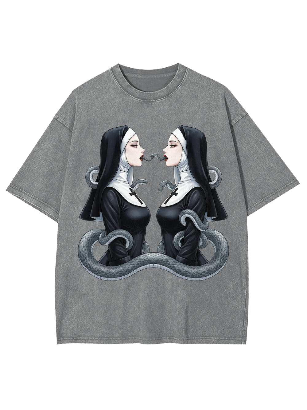 The Twin Serpent Nuns Washed Tshirt