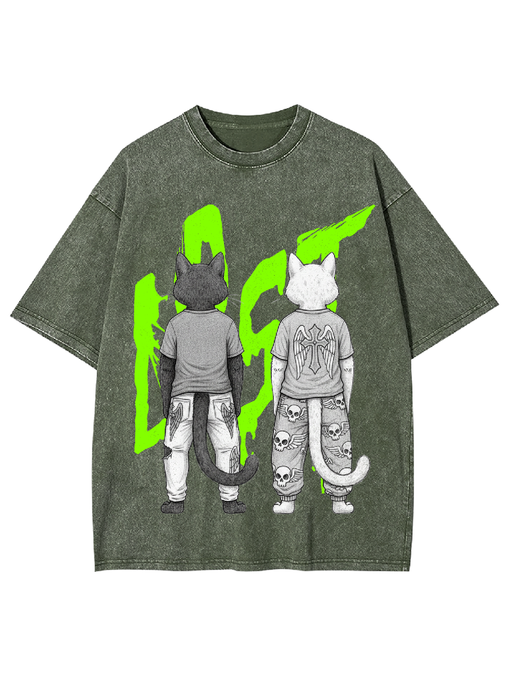 Two lost cats Washed Tshirt