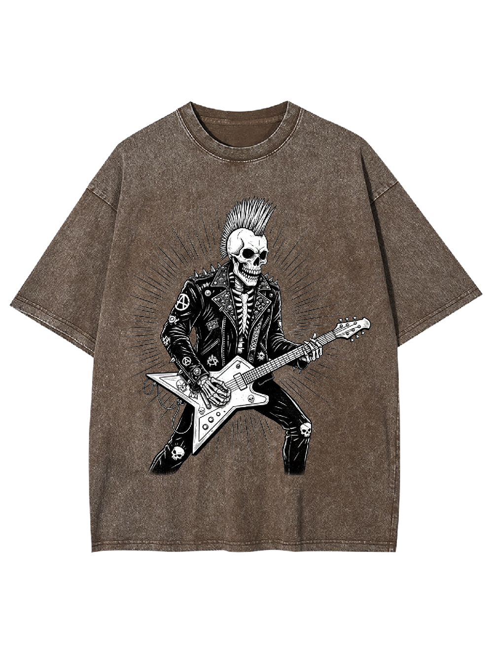Punk Skull Guitarist Washed Tshirt