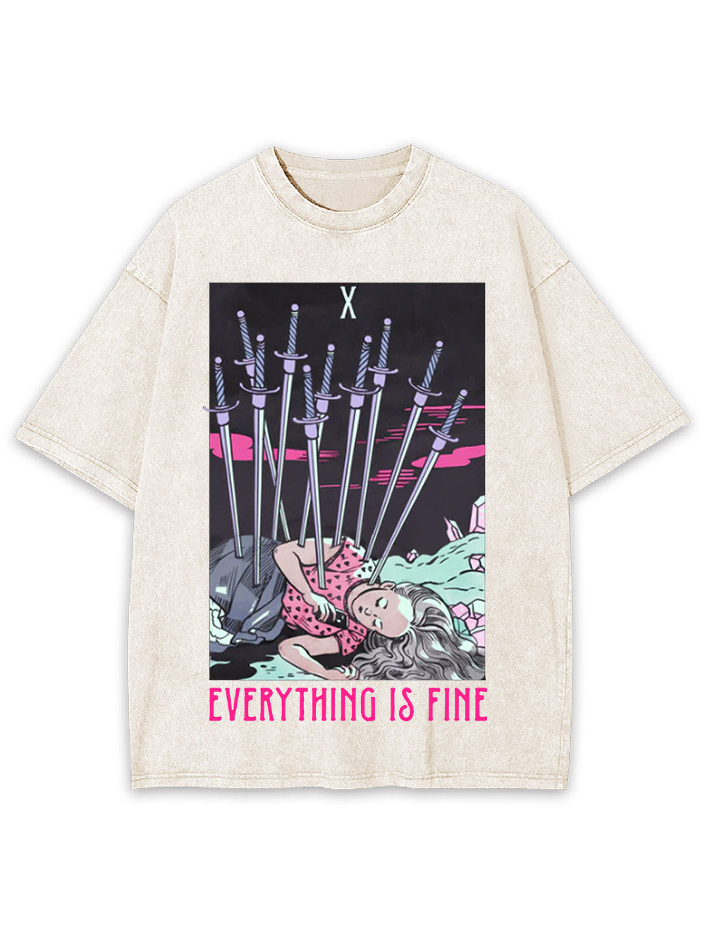 Eyerything Is Fine Washed Tshirt