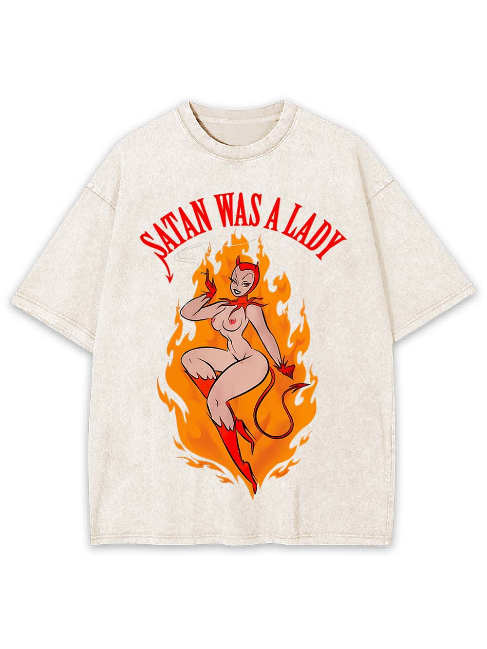 Satan Was A Lady Washed Tshirt
