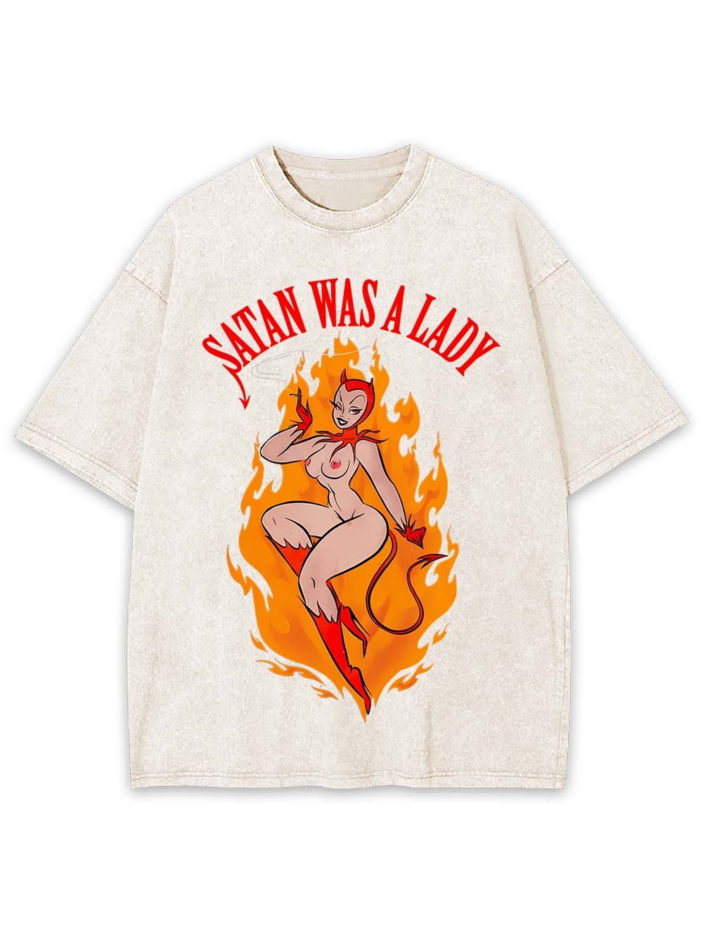 Satan Was A Lady Washed Tshirt