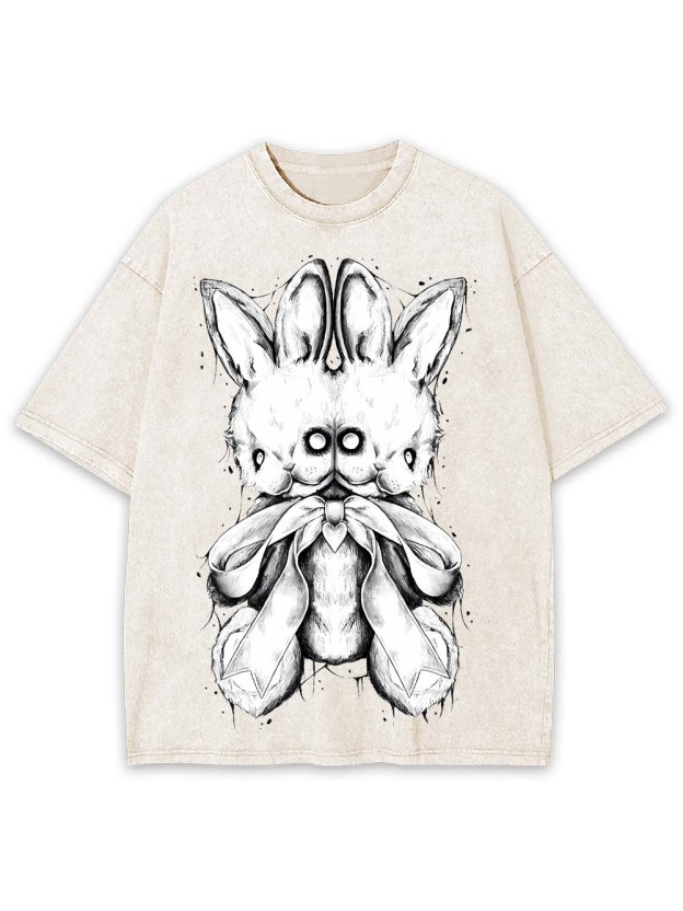 Two-Headed Bunny Washed Tshirt