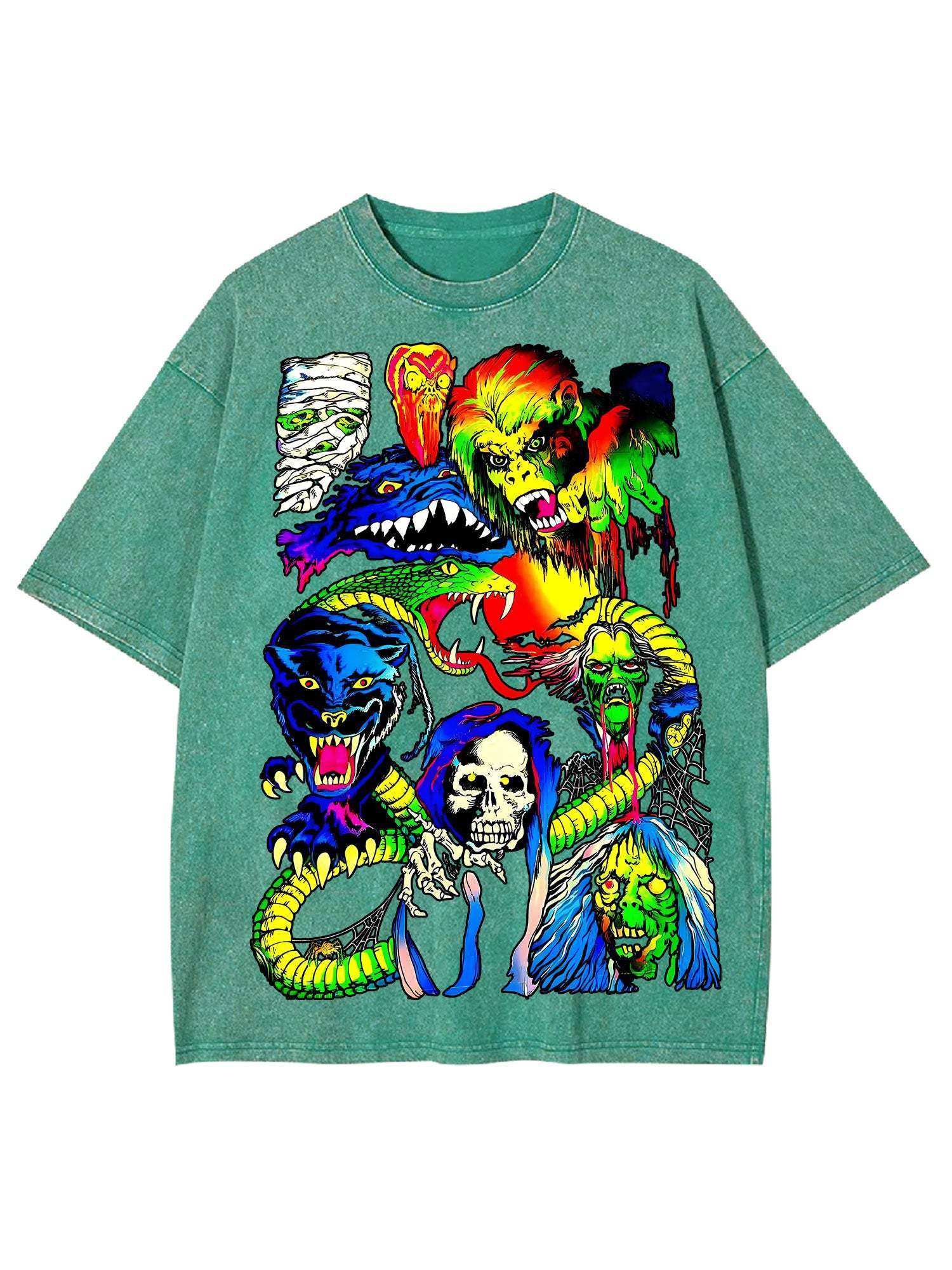 Psychedelic Monster Mash Washed Tshirt