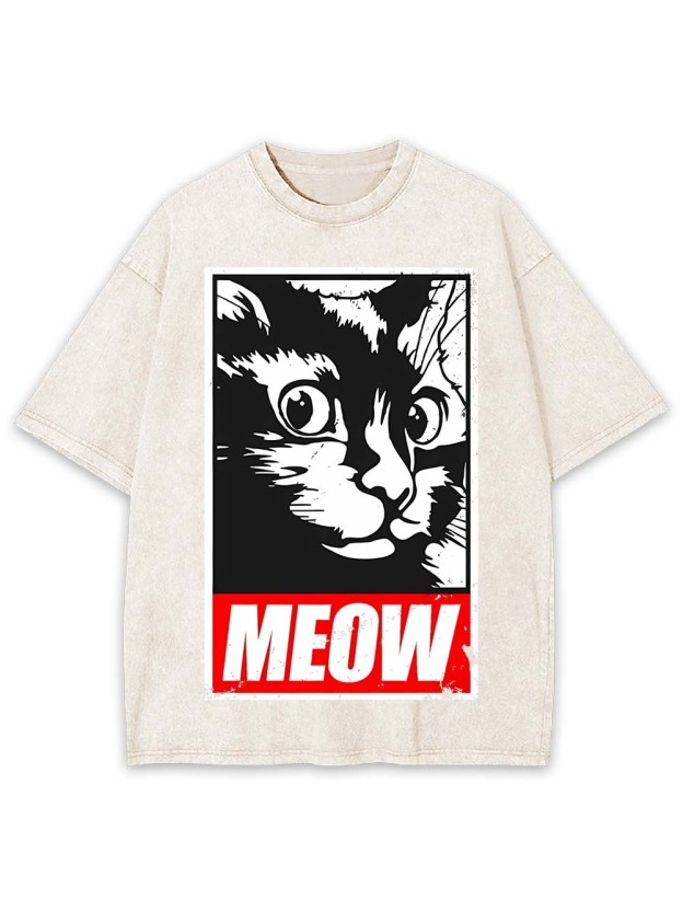 MEOW WASHED TSHIRT