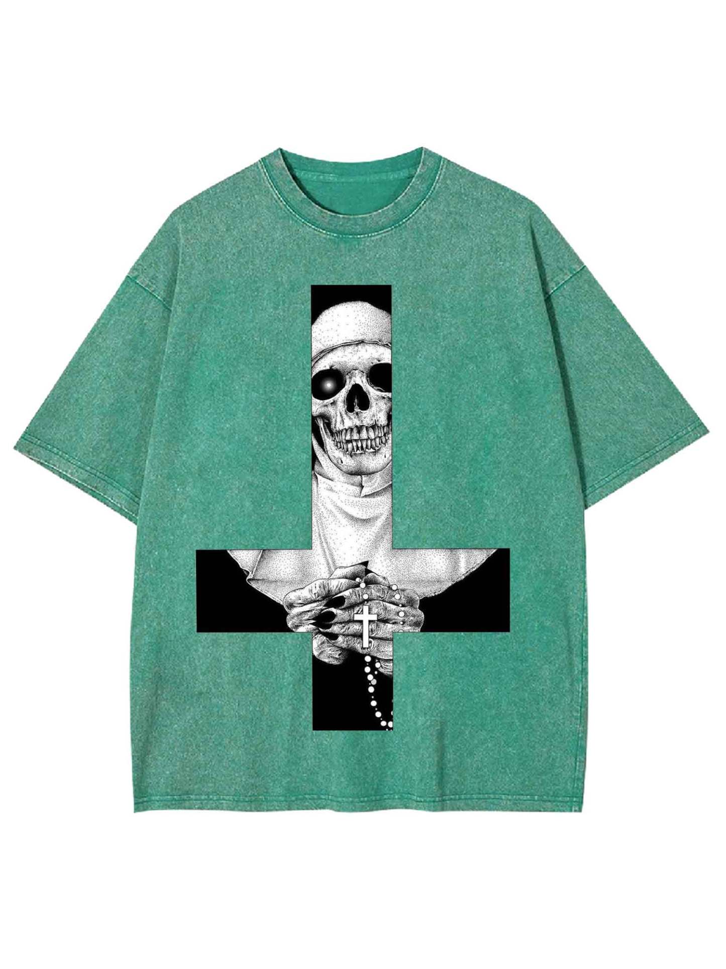 Skeletal Nun Washed Tshirt