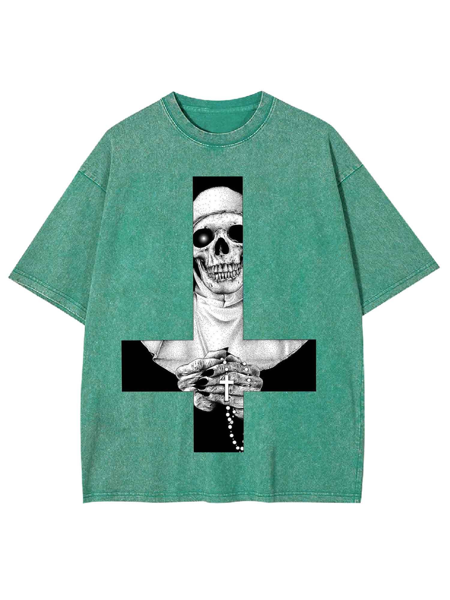 Skeletal Nun Washed Tshirt