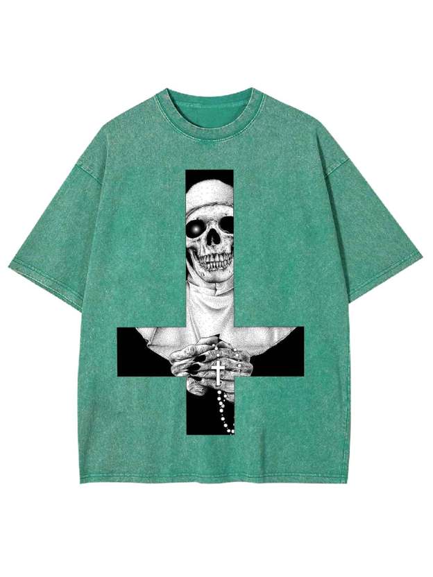 Skeletal Nun Washed Tshirt