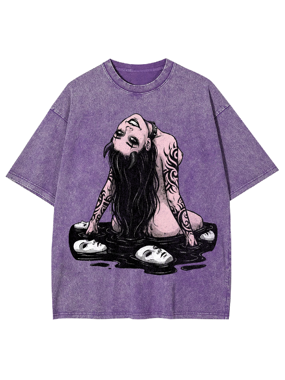 Long-haired girl with desires Washed Tshirt