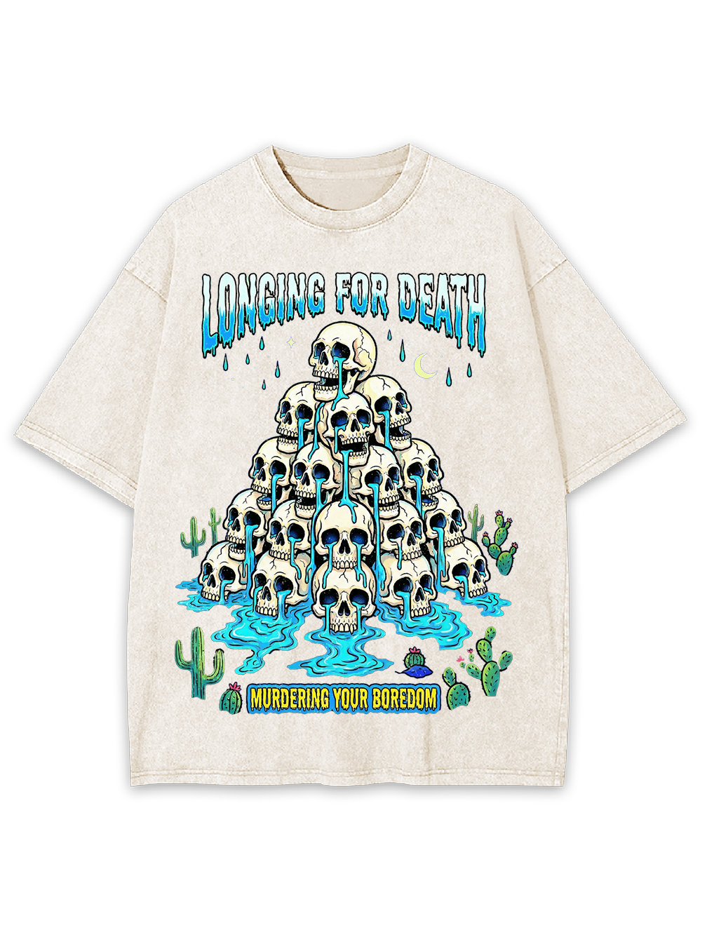 Longing for death Murdering your boredom Washed Tshirt