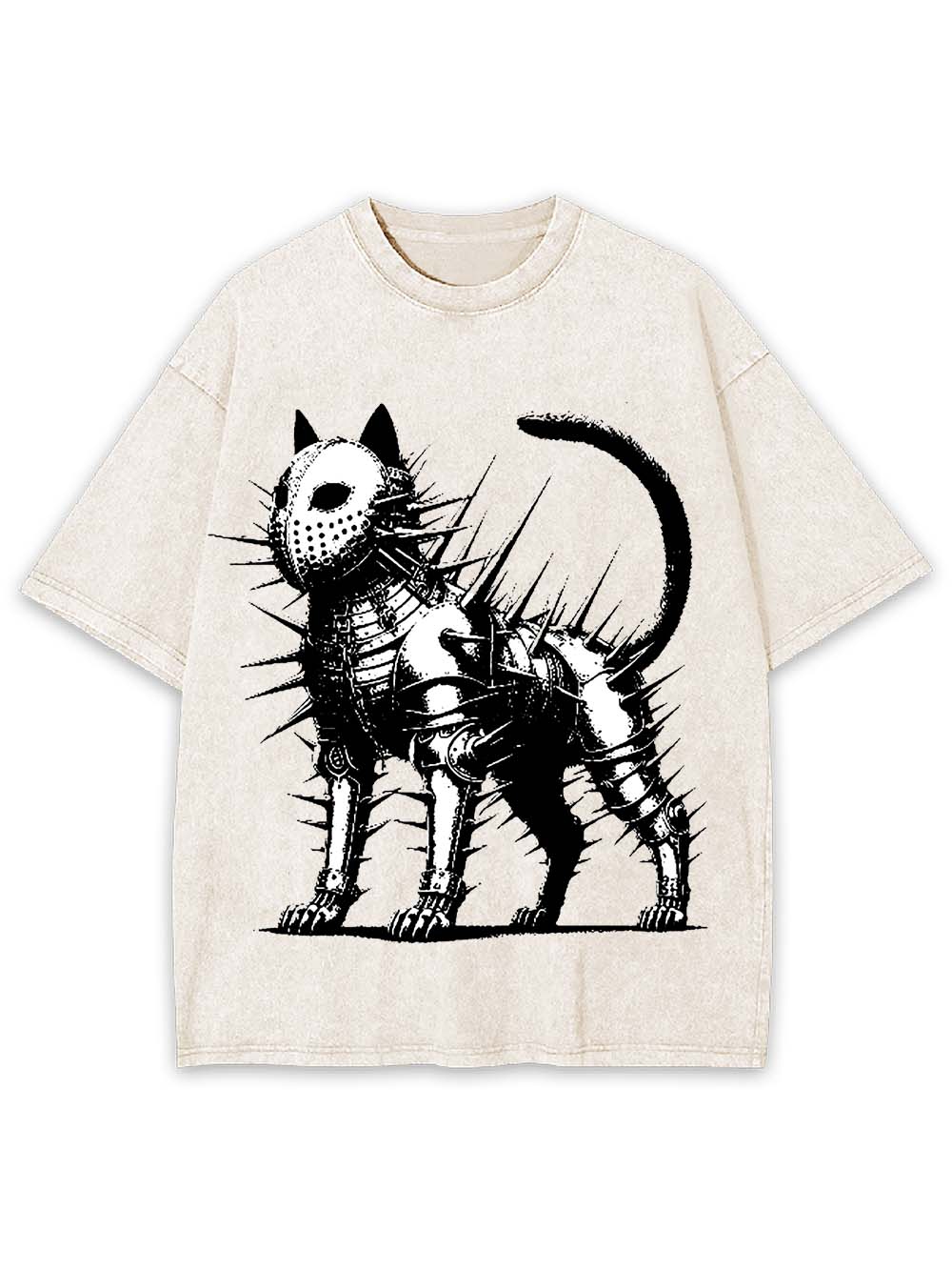 Armored Spiked Cat Washed Tshirt