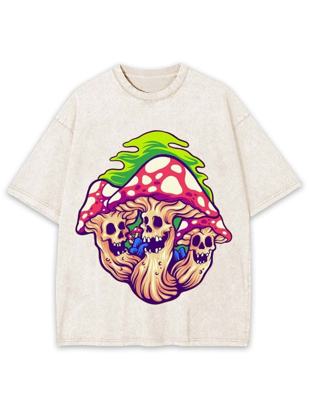Skull Shrooms Washed Tshirt