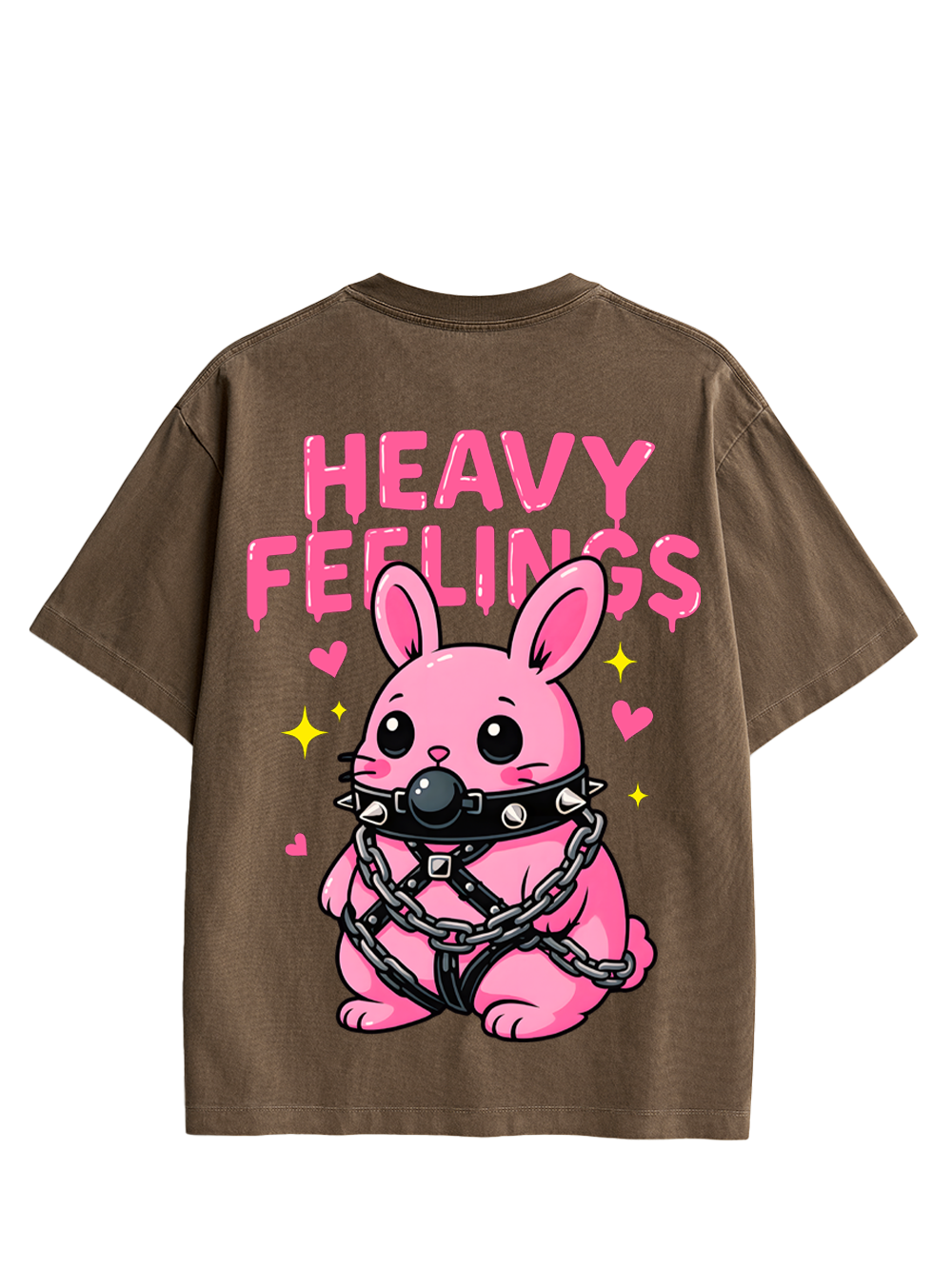 HEAVY FEELINGS Double Sided Print Washed TShirt