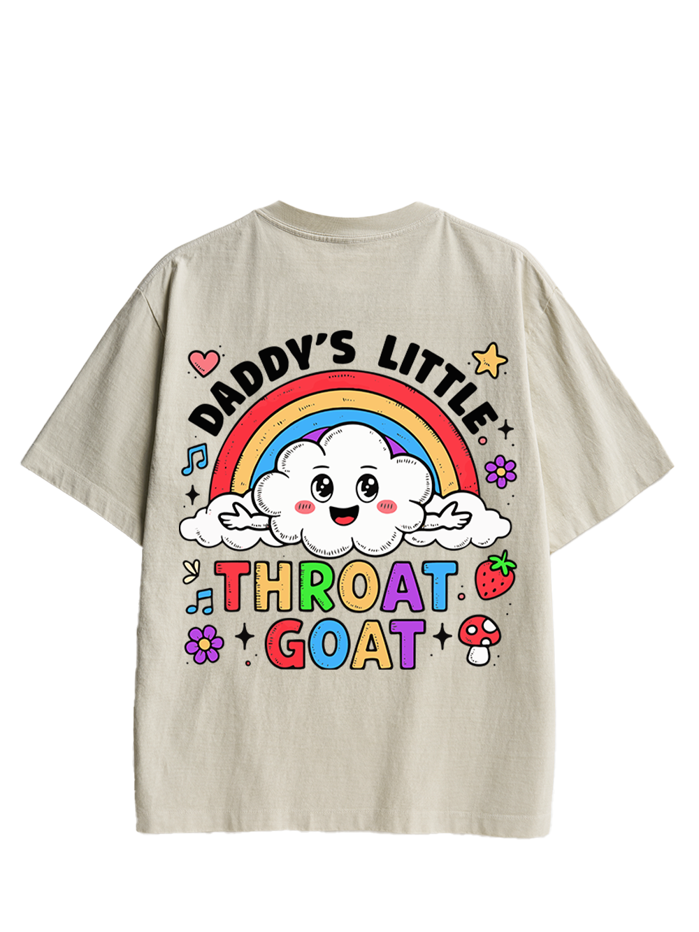 Rainbow Rebel Double Sided Print Washed TShirt