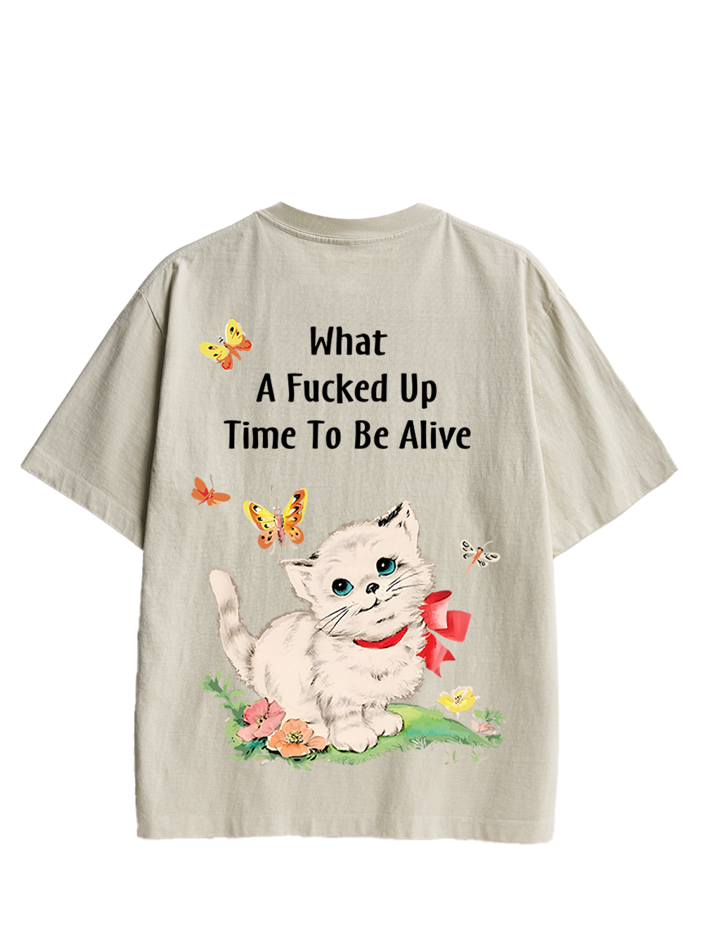 Cute Crisis Double Sided Print Washed TShirt