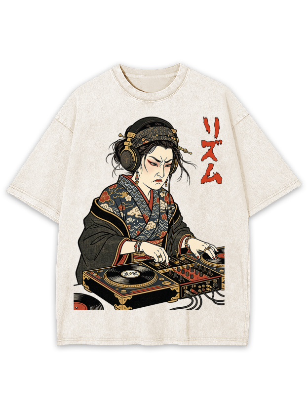 Geisha DJ Rhythm Washed Tshirt