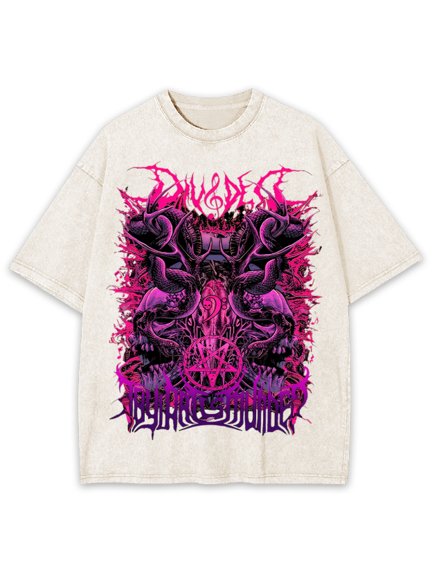 Darkcore Neon Hell Oversized Washed Tshirt