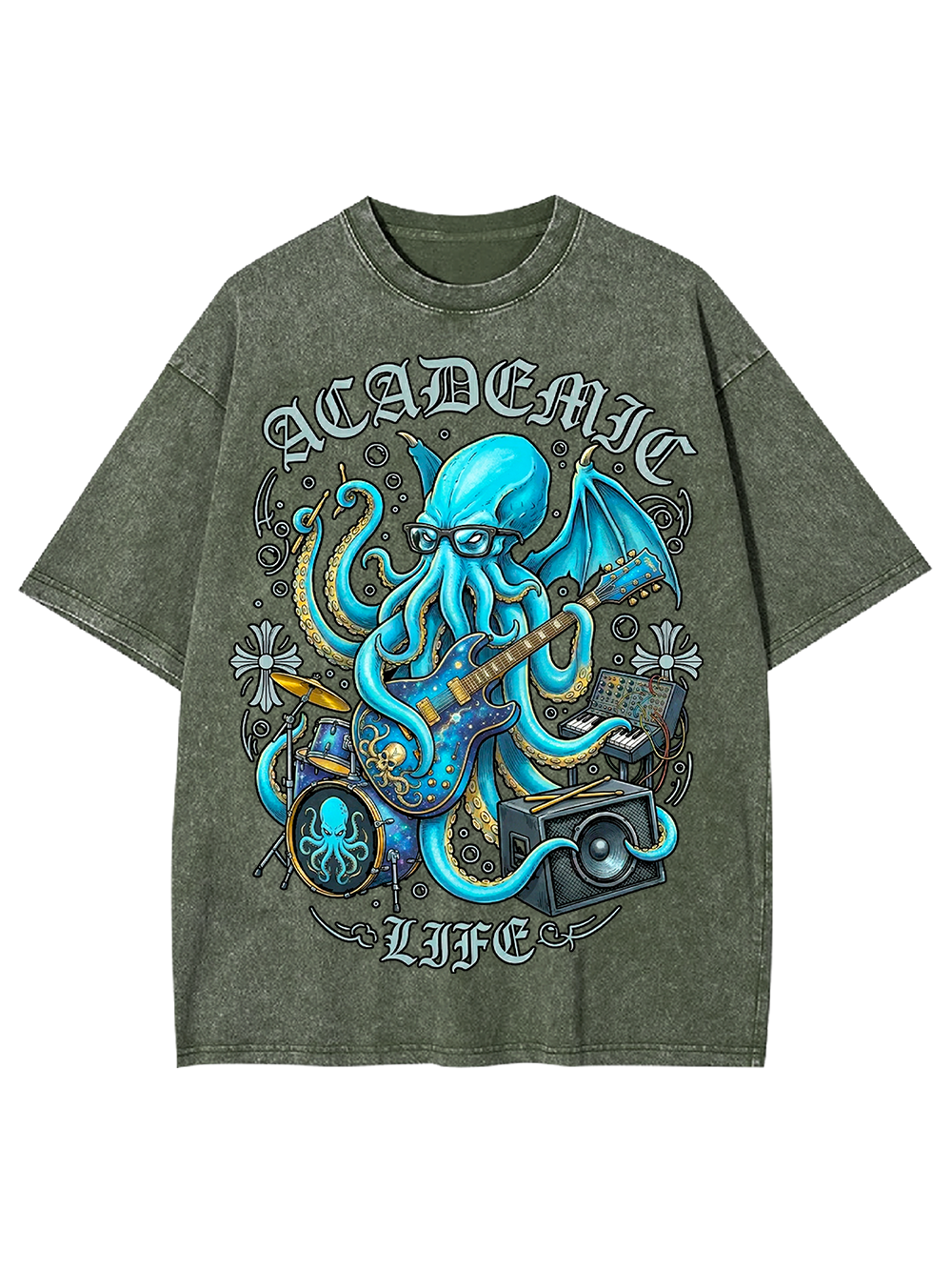 Nerdcore Kraken Washed Tshirt