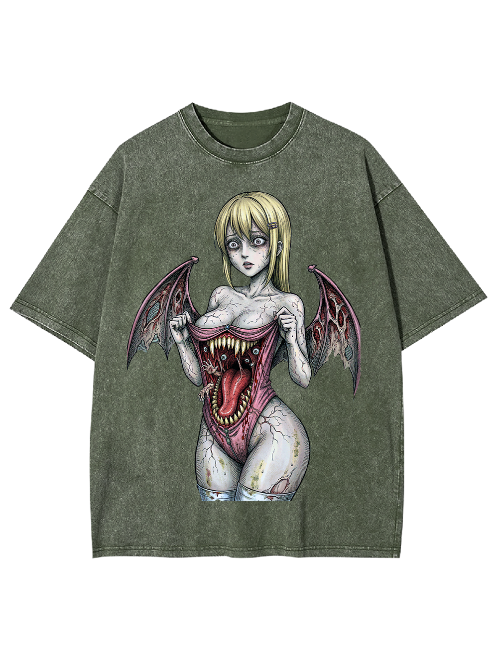 Bat Wings & Bite Washed Tshirt