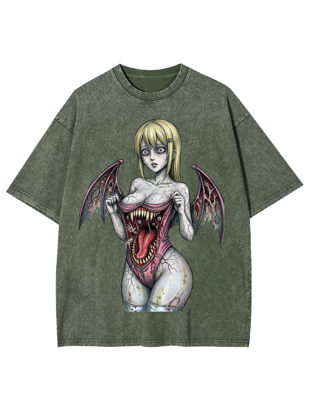 Bat Wings & Bite Washed Tshirt