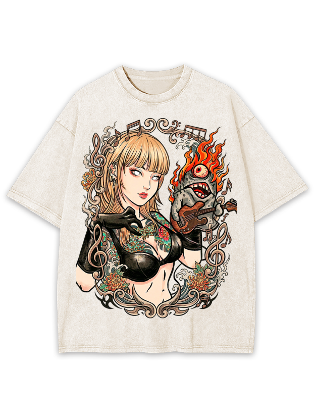 Burning Sound – Punk Goddess Oversized Washed Tshirt