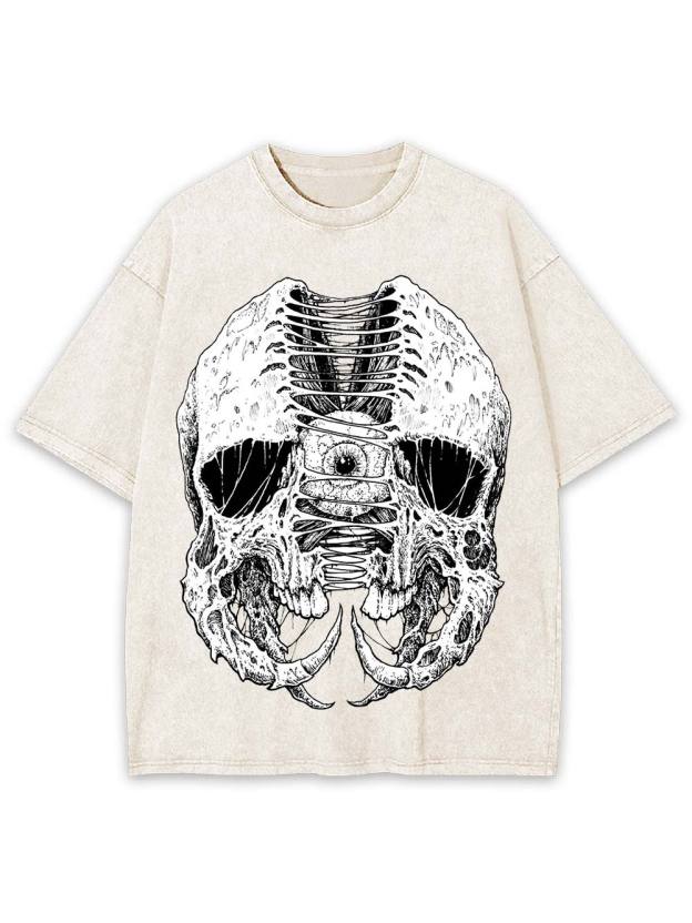 Laced Skull Washed Tshirt