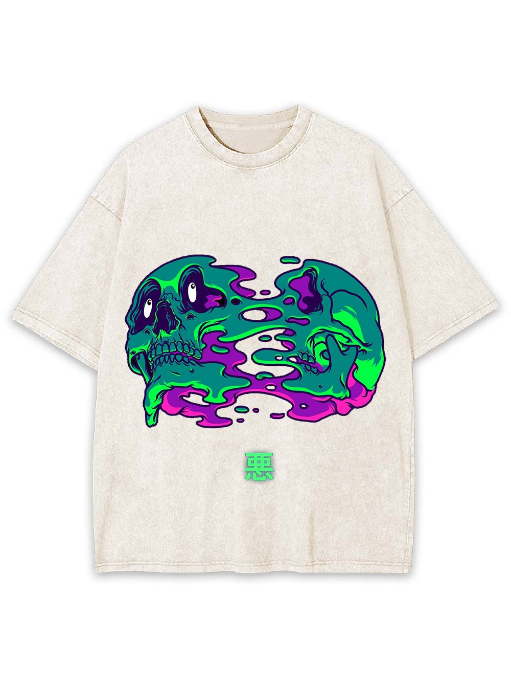 Evil And Skull Washed Tshirt