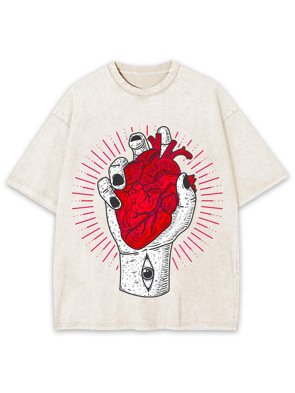 Heart In Hand Washed Tshirt