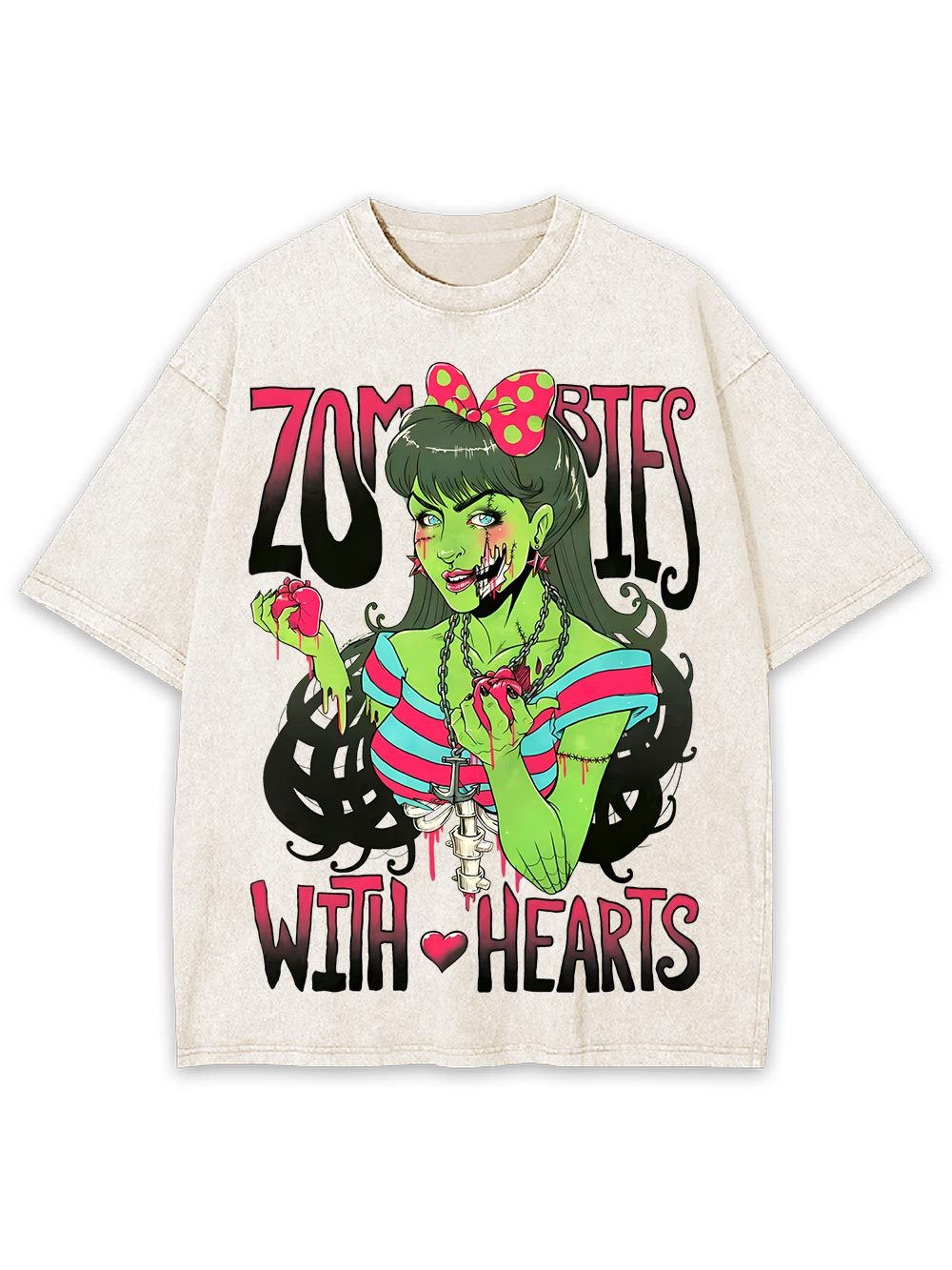Zombies With Hearts Washed Tshirt