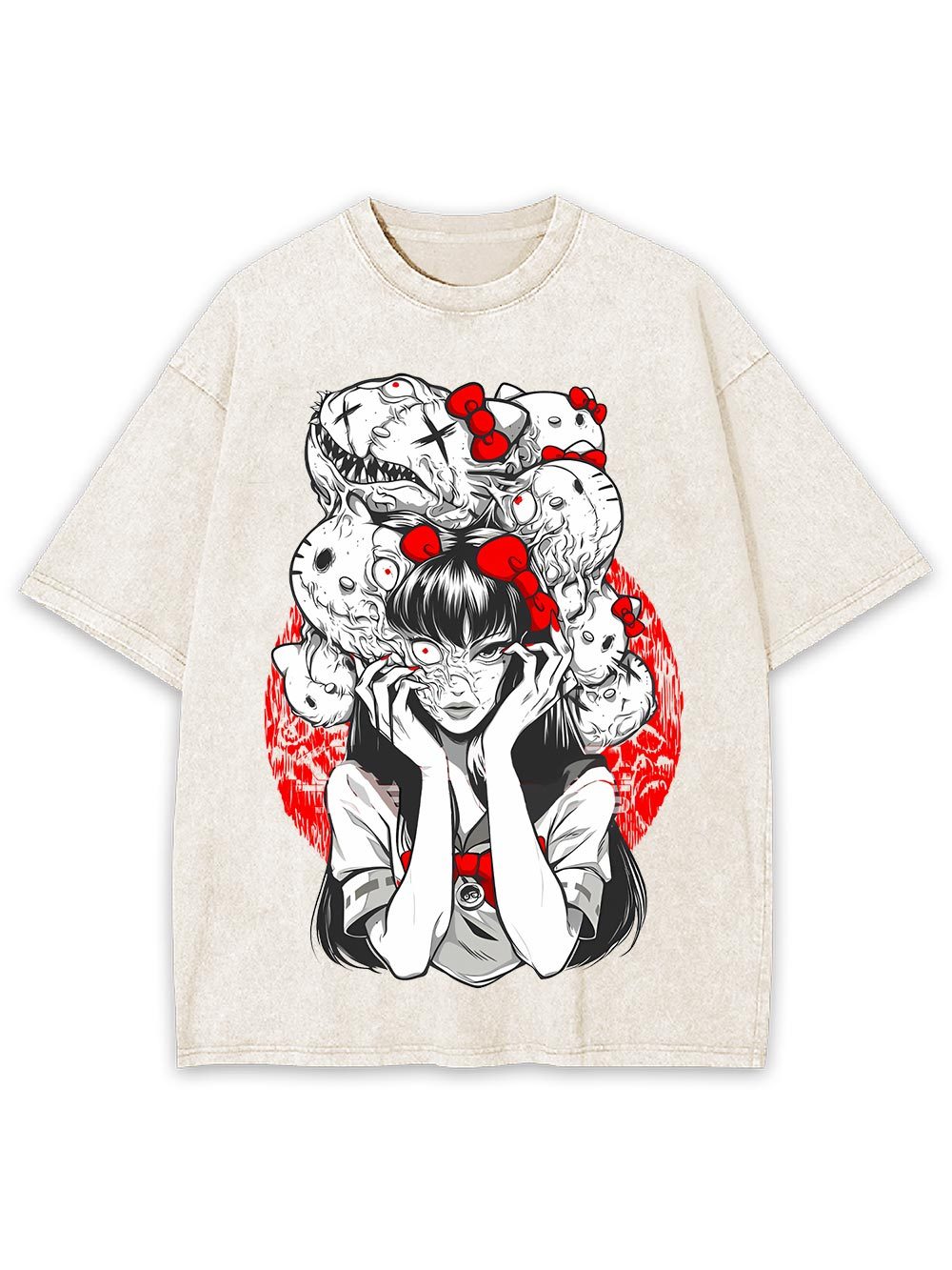 Tomie And Hello Kitty Washed Tshirt