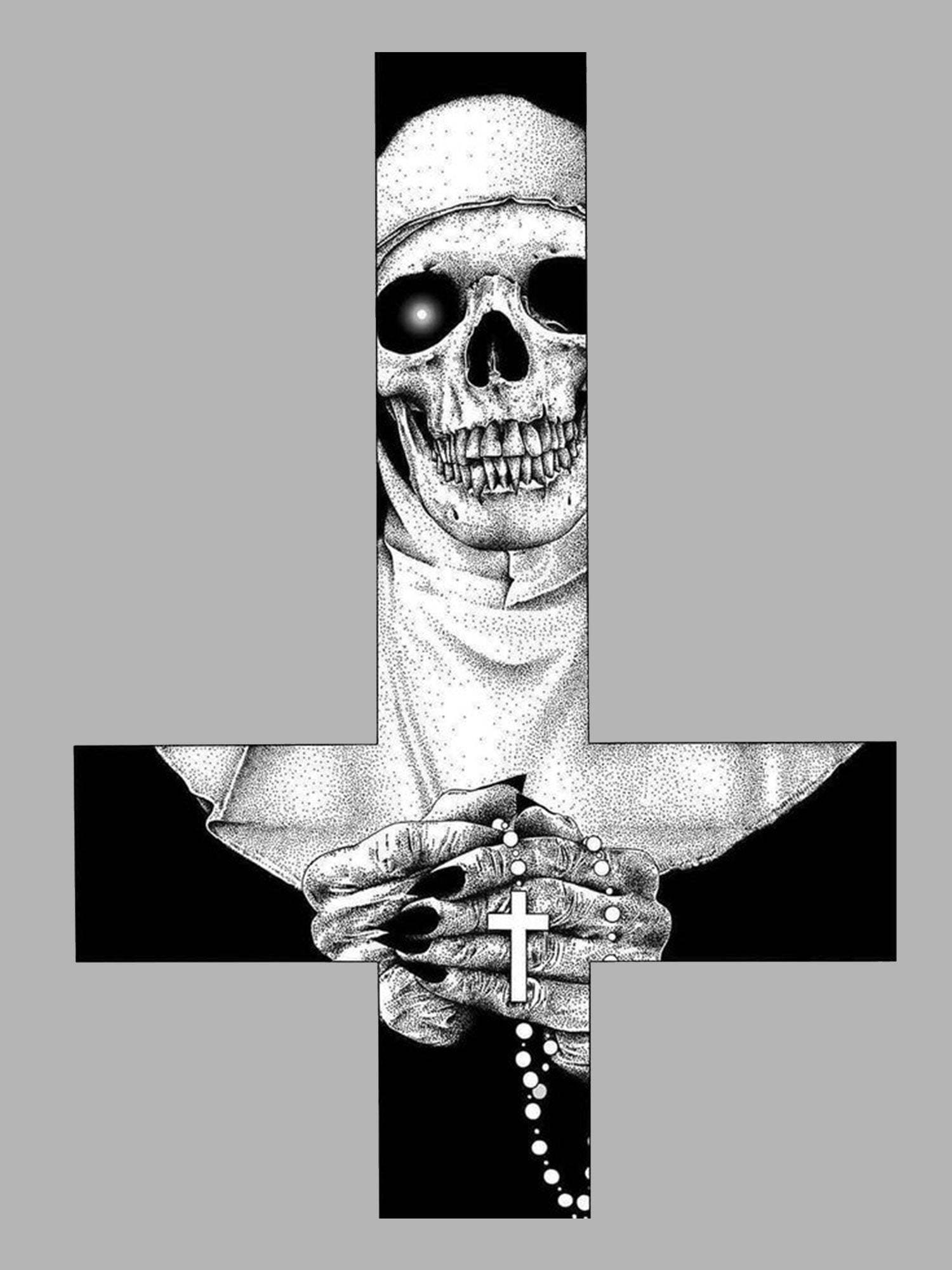 Skeletal Nun Washed Tshirt