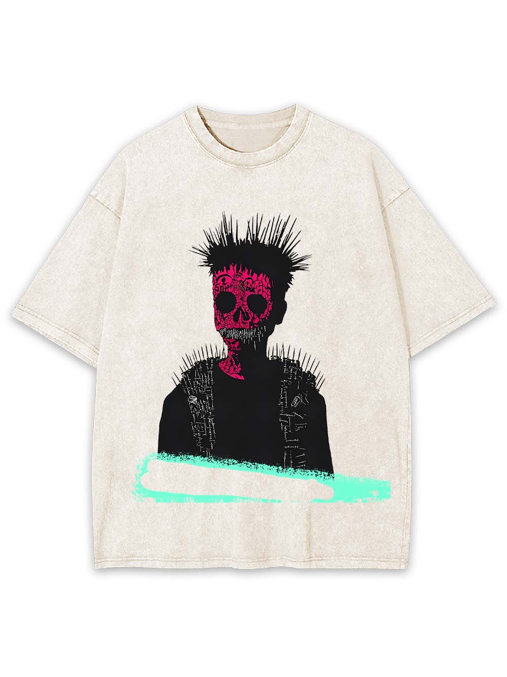 Punk Skull Aura Washed Tshirt