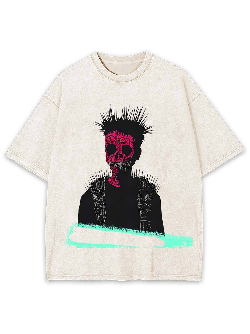 Punk Skull Aura Washed Tshirt