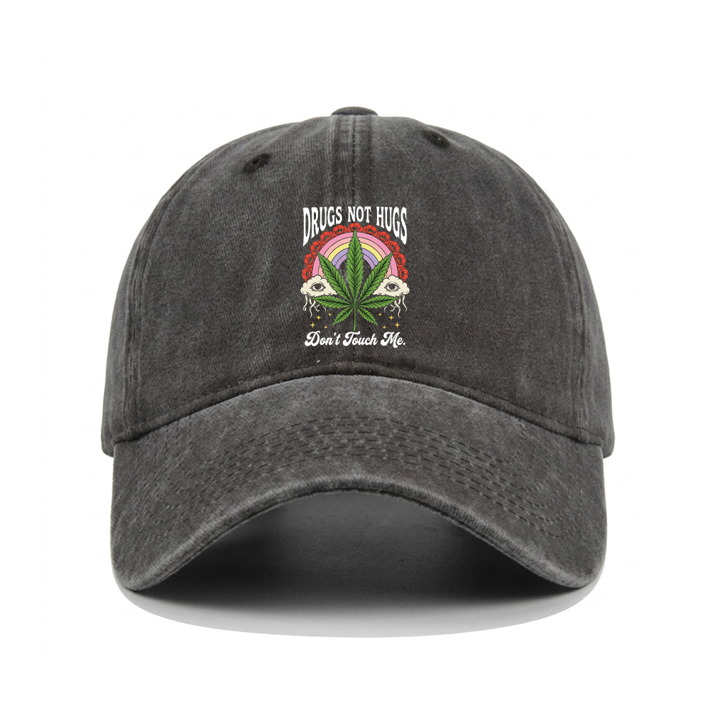 DRUGS NOT HUGS WASHED VINTAGE BASEBALL CAP