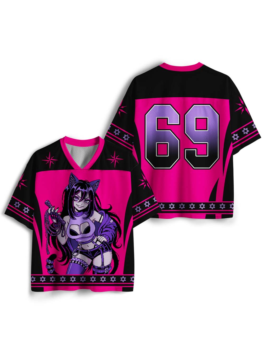 NEON CATGIRL DOMINATRIX MESH JERSEY