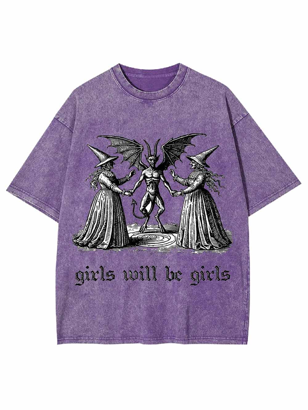 GIRLS WILL BE GIRLS WASHED TSHIRT