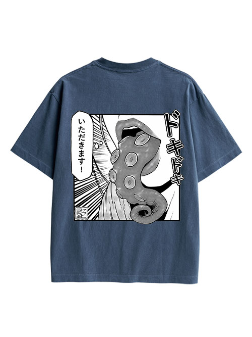 Tentacle Double Sided Print Washed TShirt