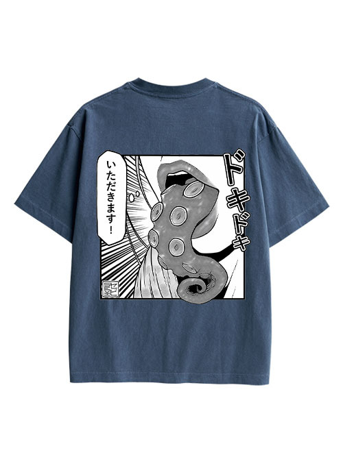 Tentacle Double Sided Print Washed TShirt