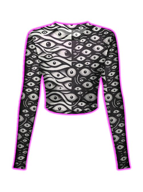 All-Seeing Eye Design Mesh Top