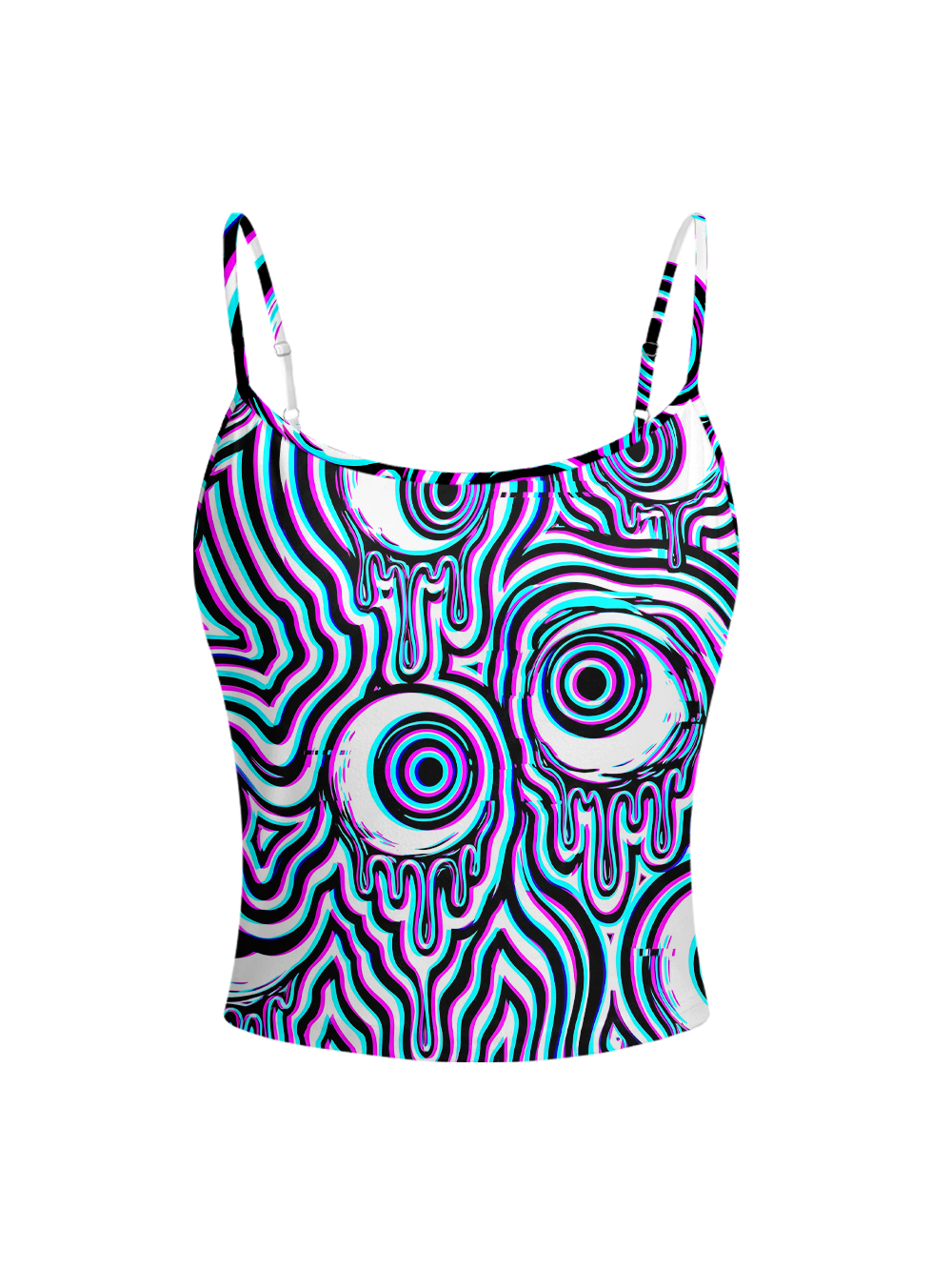 HYPNO WAVE FULL-PRINT SPAGHETTI-STRAP TOP
