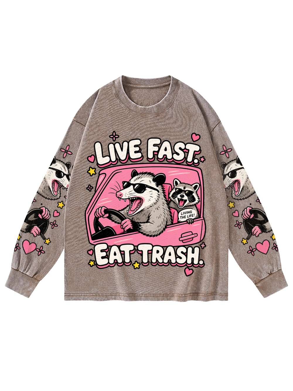WILD RIDE WASHED LONG-SLEEVE GRAPHIC TSHIRT