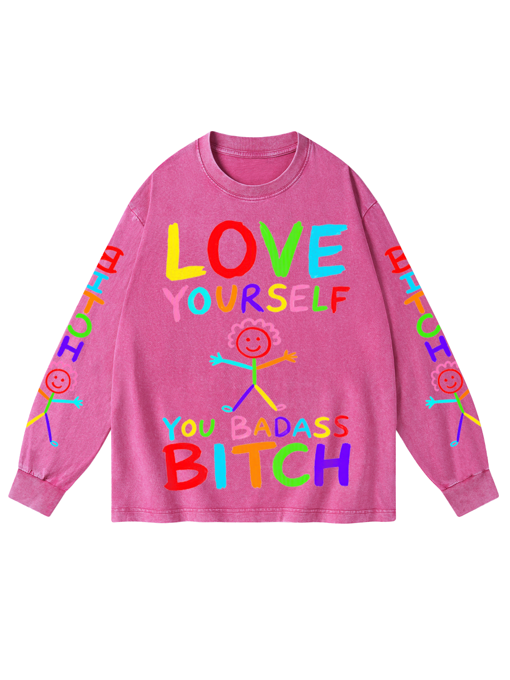 BRIGHT REBEL WASHED LONG-SLEEVE GRAPHIC TSHIRT