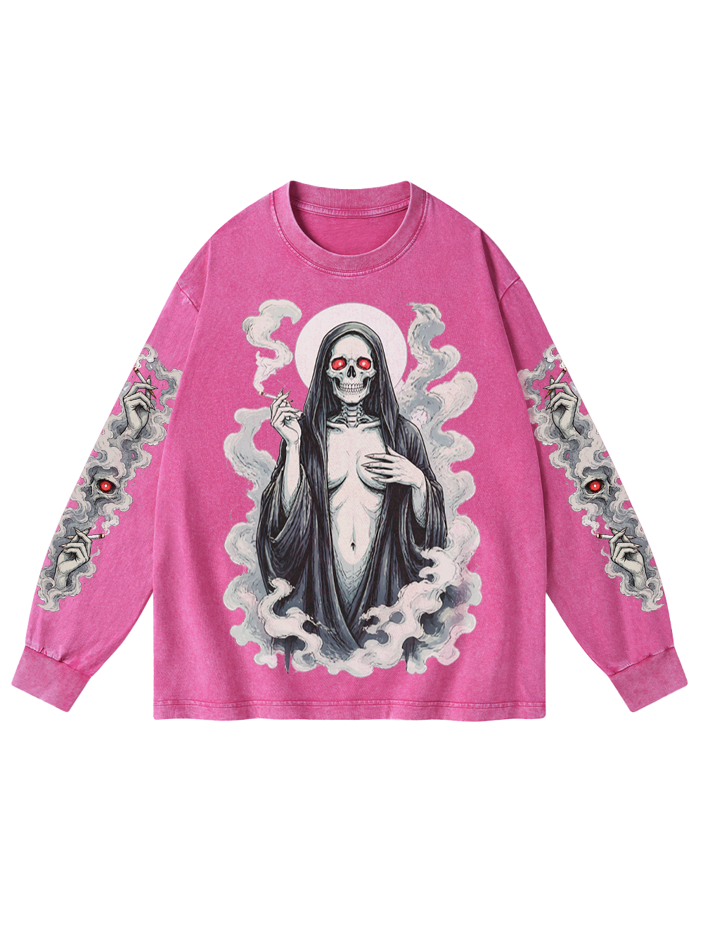 GRIM SISTER WASHED LONG-SLEEVE GRAPHIC TSHIRT