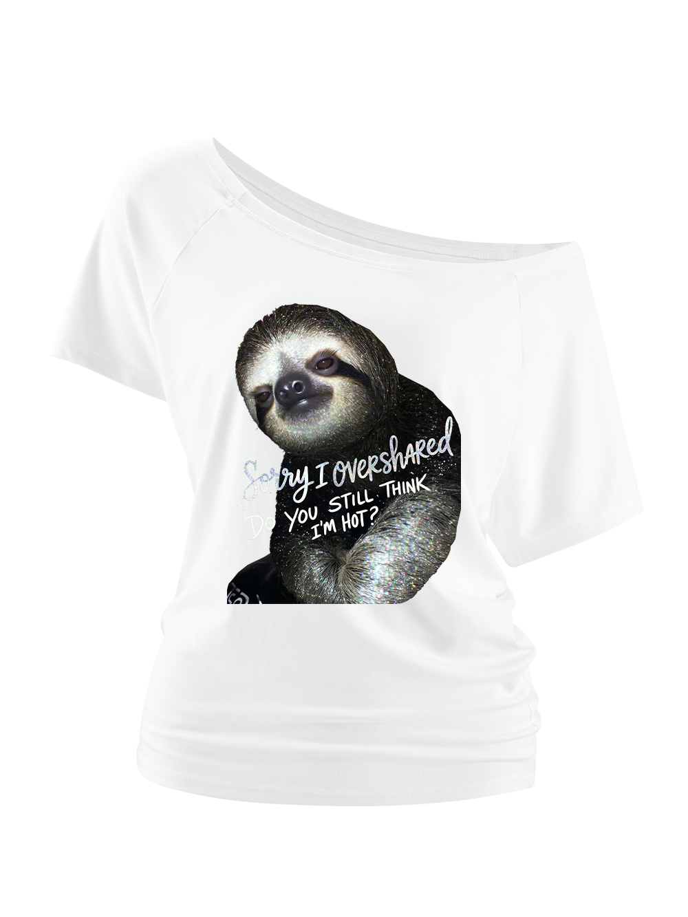 CUTE LAZY SLOTH OFF SHOULDER TSHIRT