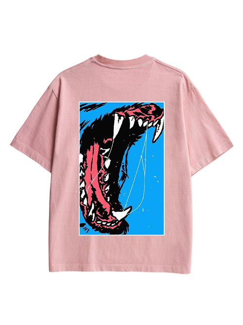 Beast Roar Double Sided Print Washed TShirt