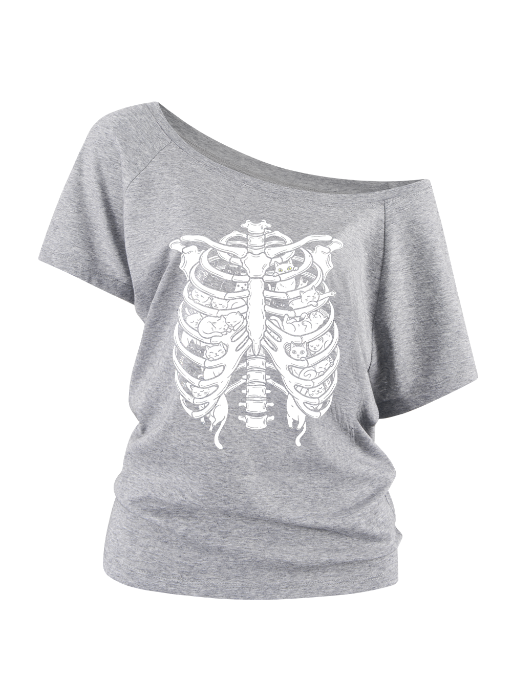 INSIDE CAT OFF SHOULDER TSHIRT
