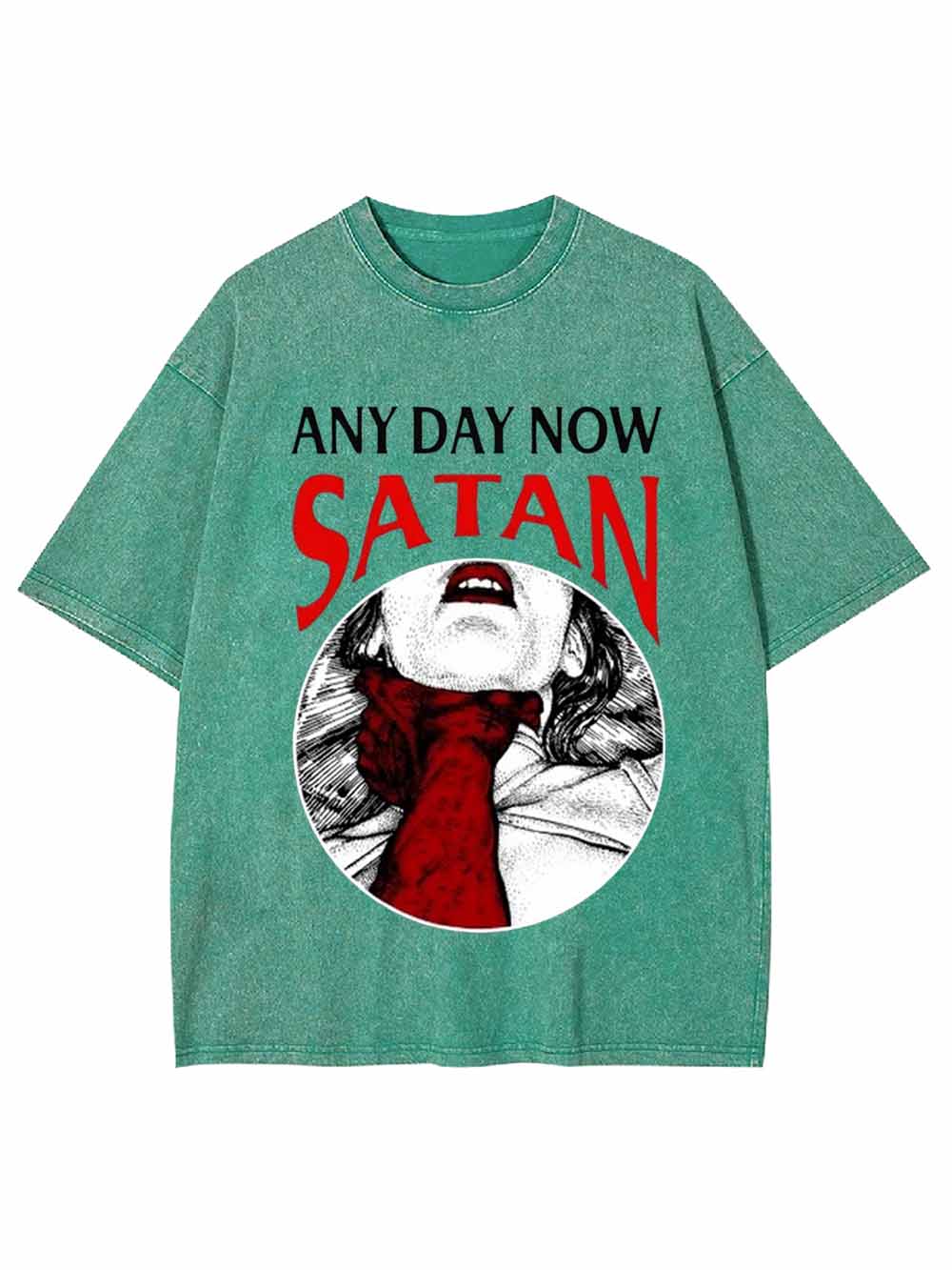 ANY DAY NOW SATAN Washed Tshirt