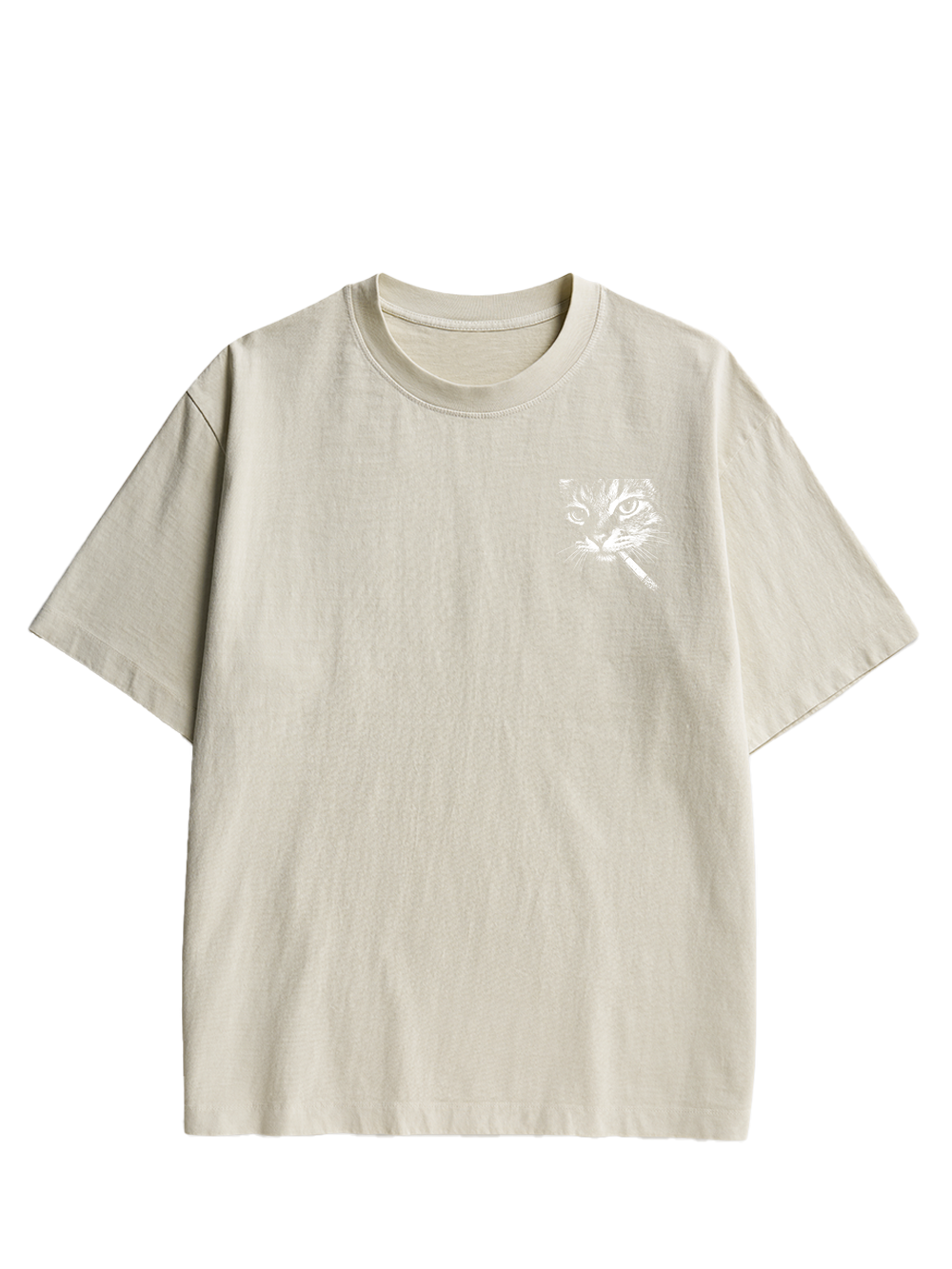 Sad Cat Energy Double Sided Print Washed TShirt