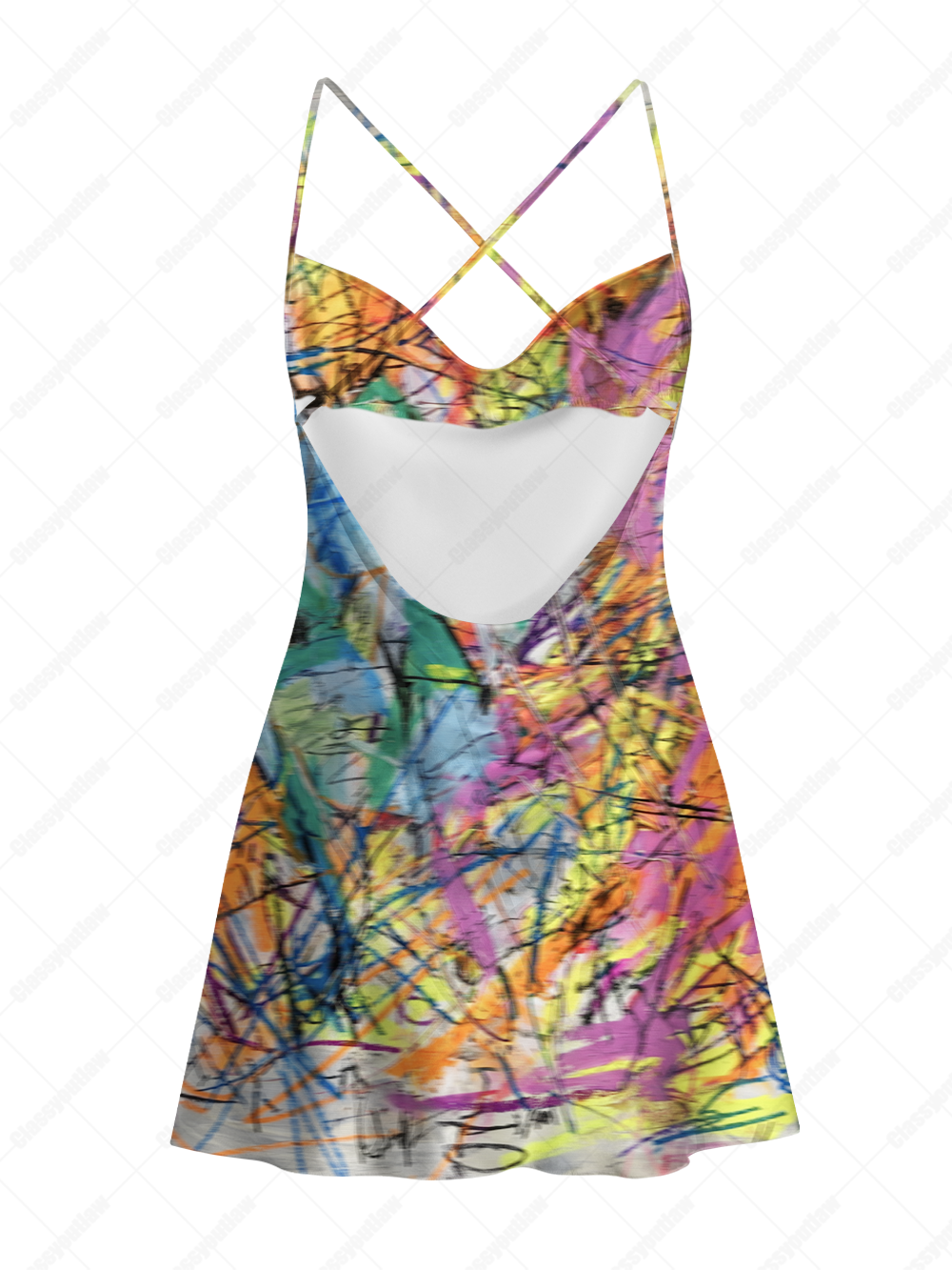 Emotional chaos Satin Cross Back Mini Dress